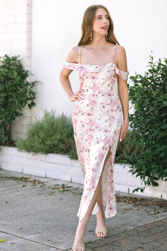Sheath - style wedding guest dresses with lace overlaysCecilia Off Shoulder Dress
