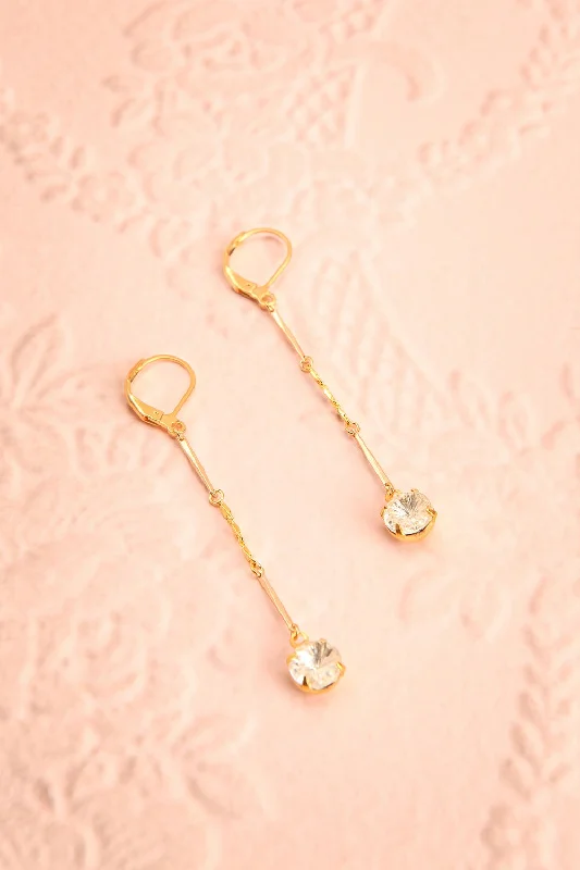 Midi wedding guest dresses in navy blue for a formal affairJeanne de France | Pendant Earrings