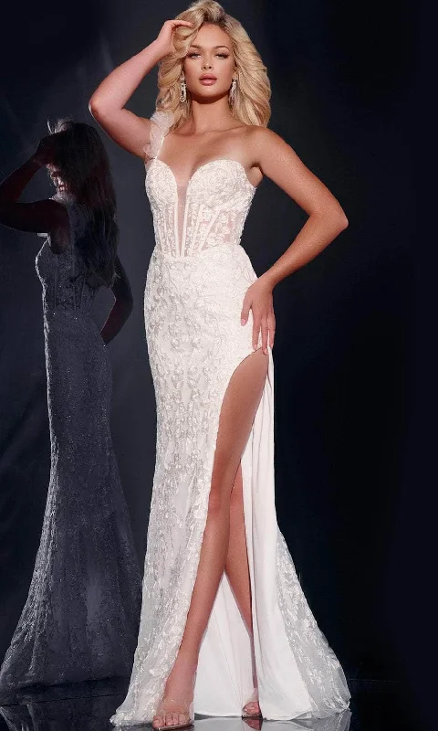 Halter - neck wedding dresses with a unique neckline​Jovani 40425 - Lace Corset Prom Dress