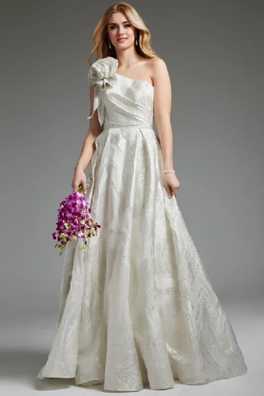 Cathedral train wedding dresses for a grand entrance​Jovani JB39218 Ballgown Pleated Long Wedding Dress