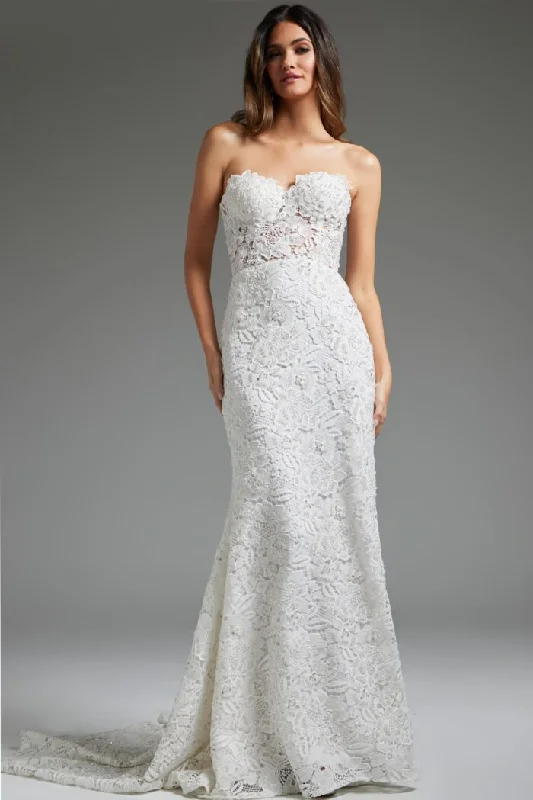 Wedding dresses with a mermaid - style skirt and a ball gown overlay​Jovani JB39733 Long Bridal Gown Mermaid Fit Wedding Dress