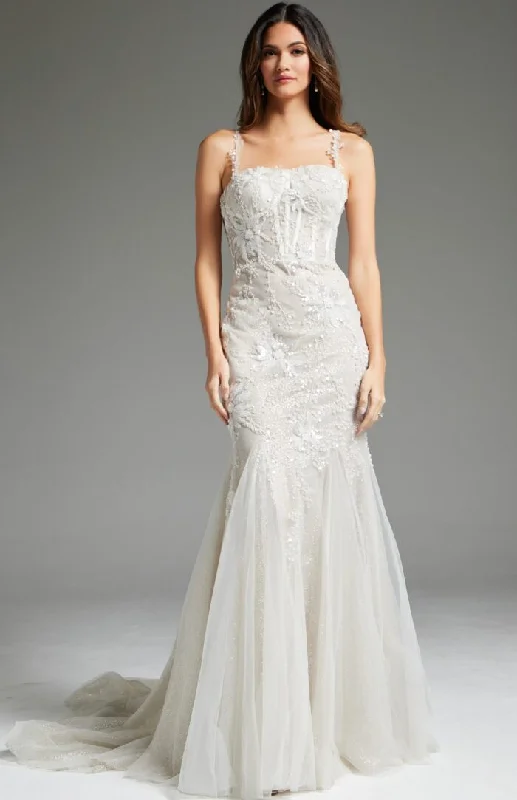 Ball gown style wedding dresses with sweetheart neckline​Jovani JB40631 Mermaid Long Beaded Wedding Dress