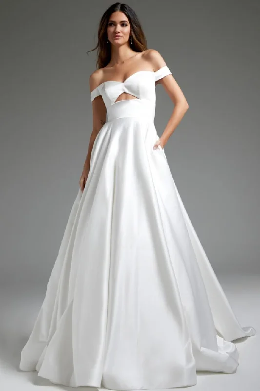 A - line chiffon wedding dresses for a classic look​Jovani JB42626 Long A Line Bridal Wedding Dress