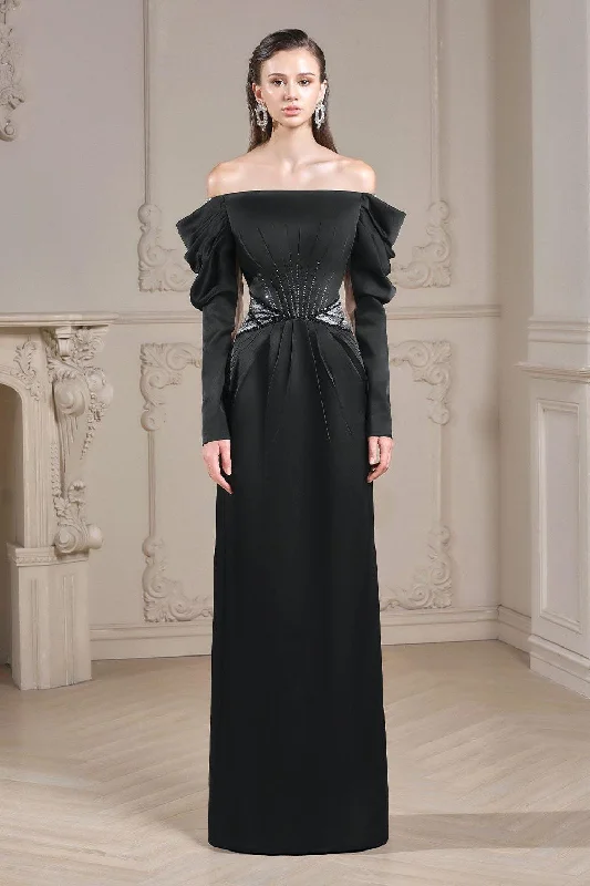 Backless party dresses for a sexy and alluring appearance​Julianna Sheath Draped Silk Satin Floor Length Dress