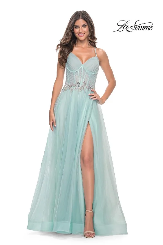 Halter - neck party dresses for a stylish and secure fit​La Femme Dress 32117