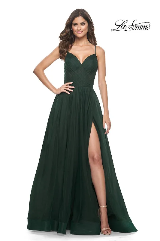 Party dresses with a metallic - thread embroidery for a luxurious touch​La Femme Dress 32130
