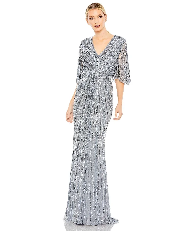 Plus - size bodycon dress for a flattering fit​Mac Duggal 93583 Long Mother of the Bride Gown