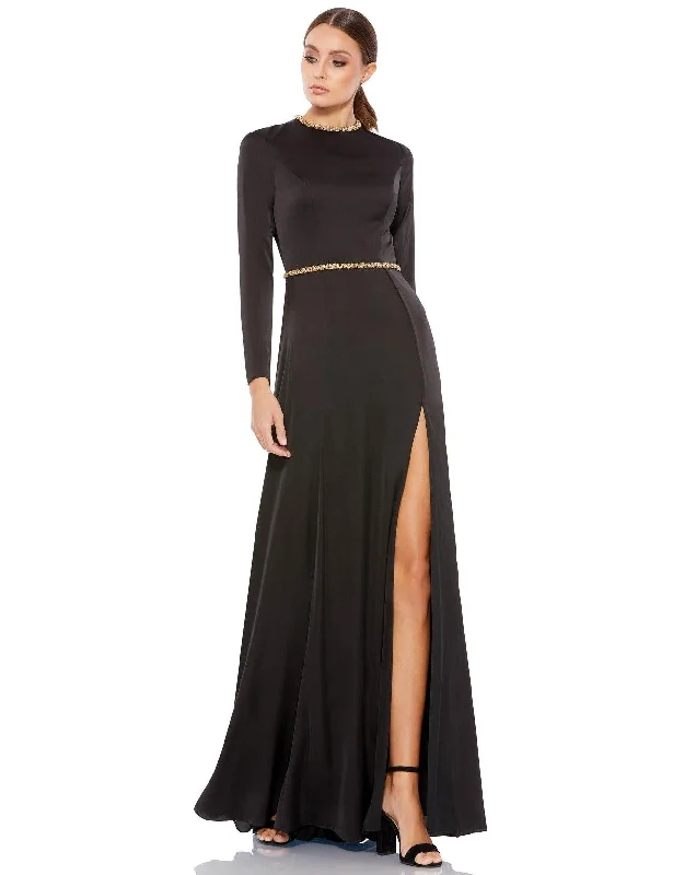 Bodycon dress in a geometric pattern​Mac Duggal 26524 Long Sleeve Formal Evening Gown