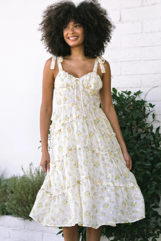 Wedding guest dresses with cut - out details and midi lengthsMargot Ruffled Midi Dress