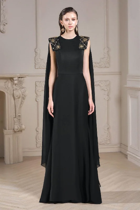 Party dresses with a fringed detail for a fun and dynamic style​Natalie Sheath Sleeveless Taffeta Floor Length Dress