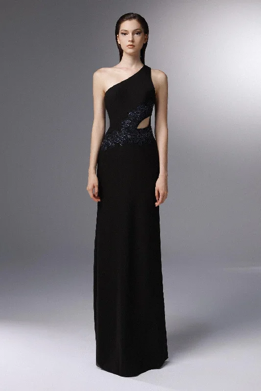 Ball gown party dresses with a full skirt for a princess - like look​Orinoco Sheath One Shoulder Wool Cotton Floor Length Dress
