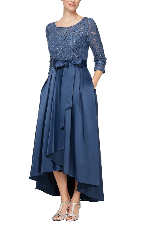 Ribbed - texture wedding guest dresses in neutral colorsSequin Lace Party Dress with Satin Skirt & Ribbon Belt