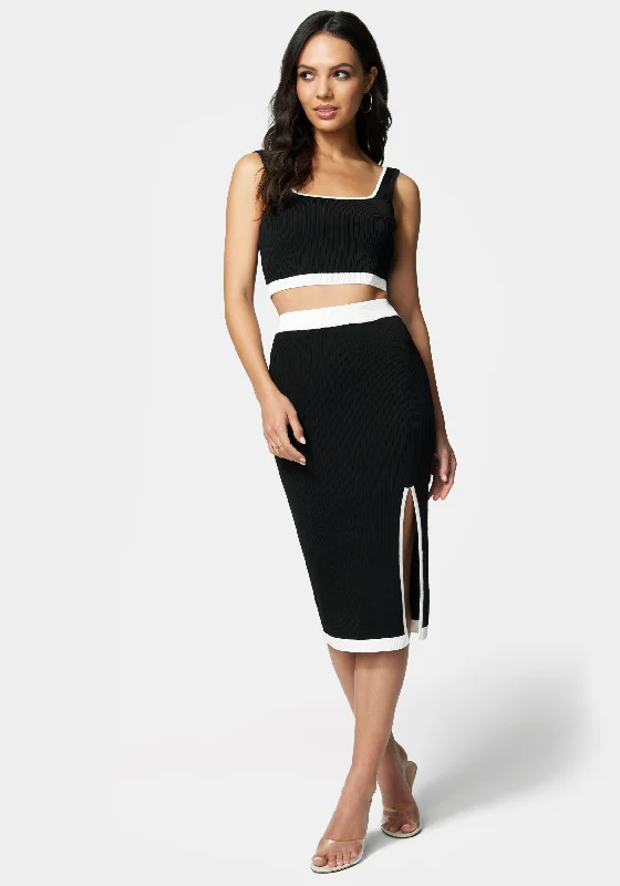 Bodycon dress for a homecoming dance​Rib Knit 2-Piece Dress