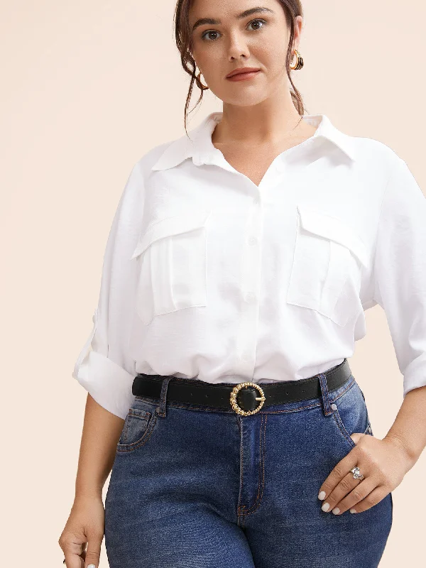 Midi - length party dresses for a modest and fashionable choice​Round Metal Buckle Detail Belt