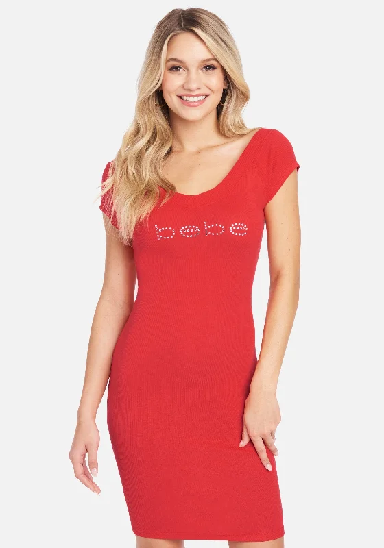 Bodycon dress for a music festival​Short Sleeve Logo Dress