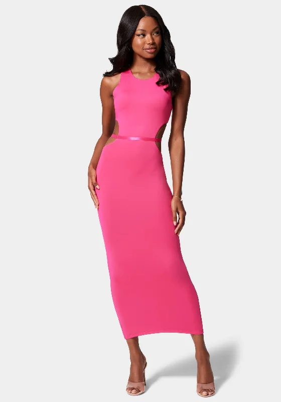 Mini bodycon dress for a night out on the town​Slinky Side Cutout Midi Dress