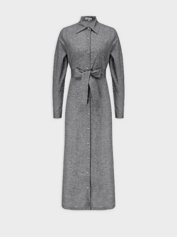 Bodycon dress with a zipper detail​Monday Dress-Linen