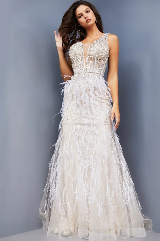 Formal dresses with tassel - adorned belts and tiered skirts for a stylish and festive formal eventJovani 08144 Formal dresses with tassel - adorned belts and tiered skirts for a stylish and festive formal eventJovani 08144