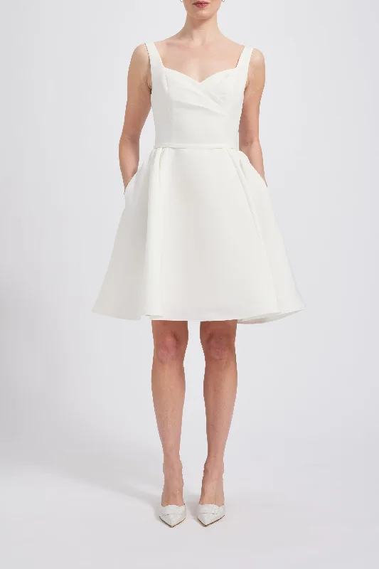 Formal dresses with high - low hems and floral embroidery for a unique prom styleFaille Side Gather Dress