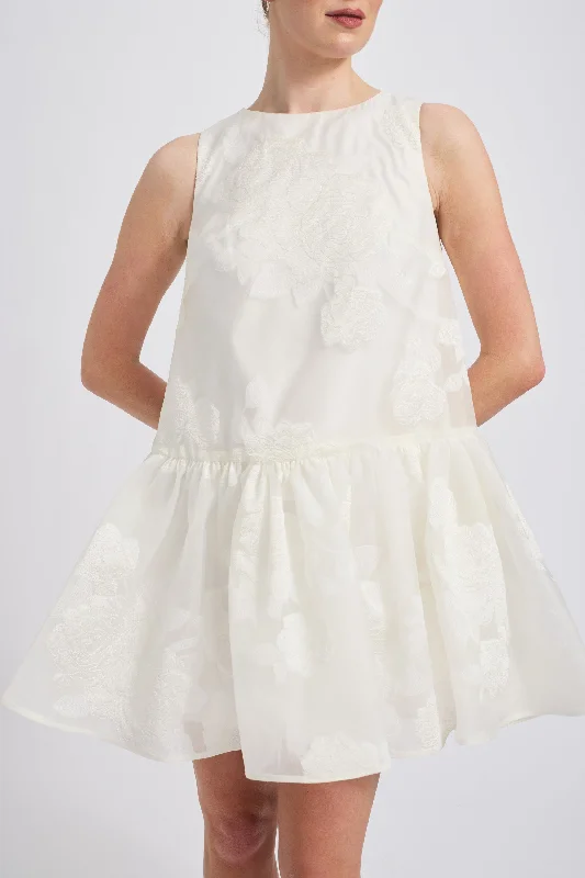 Formal dresses with tiered lace skirts and off - the - shoulder necklines for a feminine and elegant formal appearanceRose Fil Coupé Mini Dress